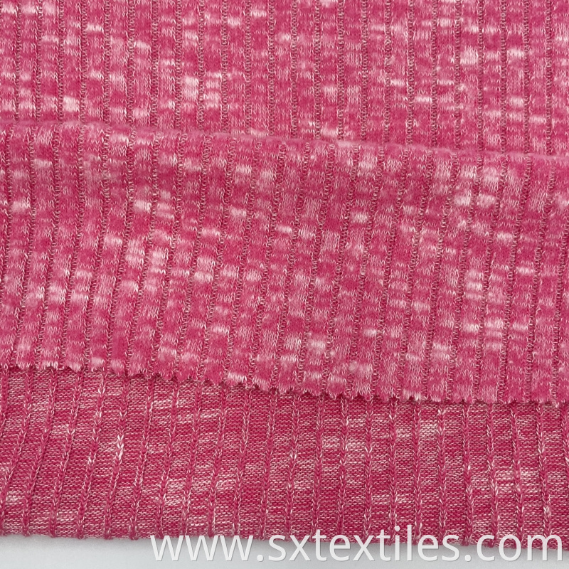 Melange Knitted Rib Fabric Jpg